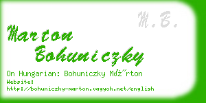 marton bohuniczky business card